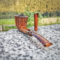 klassische Tabakpfeife mit Stopfer (handgefertigt, Pfeifenbauer Tirol, ruetzpipes)
