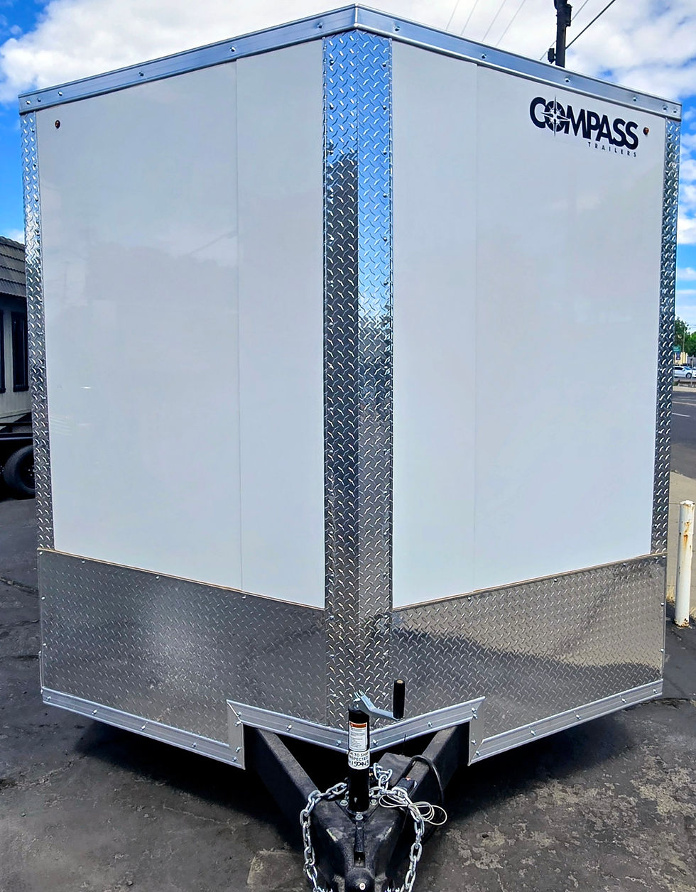 Thumbnail: New 8.5x24 Compass Jasper SE Cargo Trailer with car carrier package.