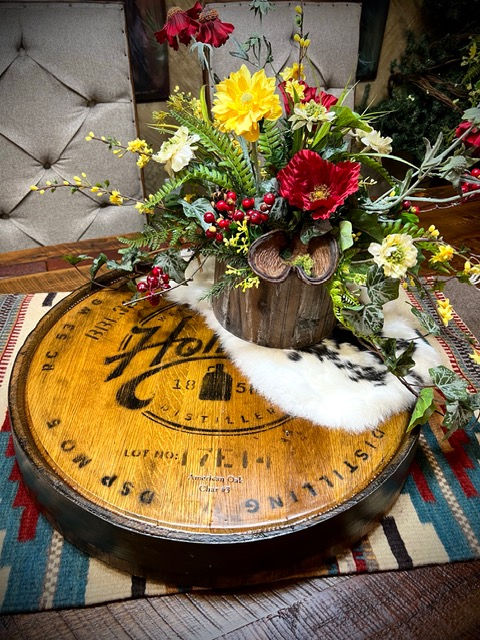 Whiskey Barrel Lazy Susan