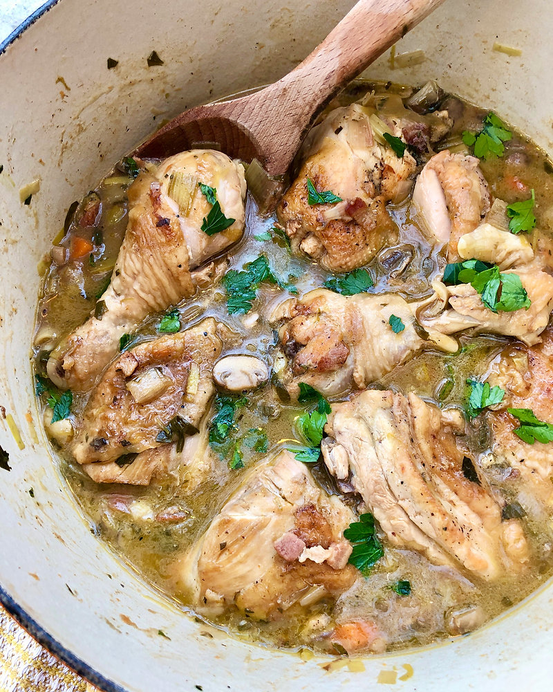 Coq au Vin Blanc - Cocina De Coco