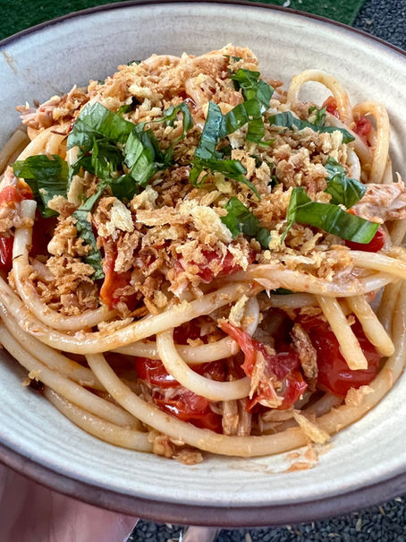 Bucatini al Tonno with Garlicky Breadcrumbs