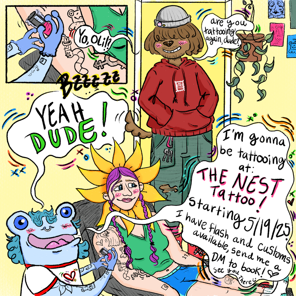 comic made to promote my tattoo guest spot , 2025