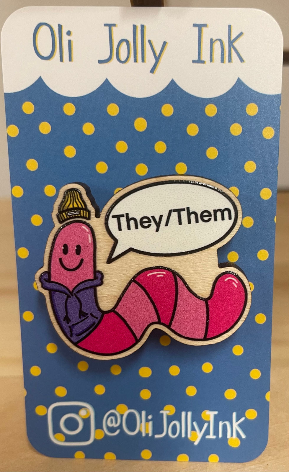 They Them Worm Pin