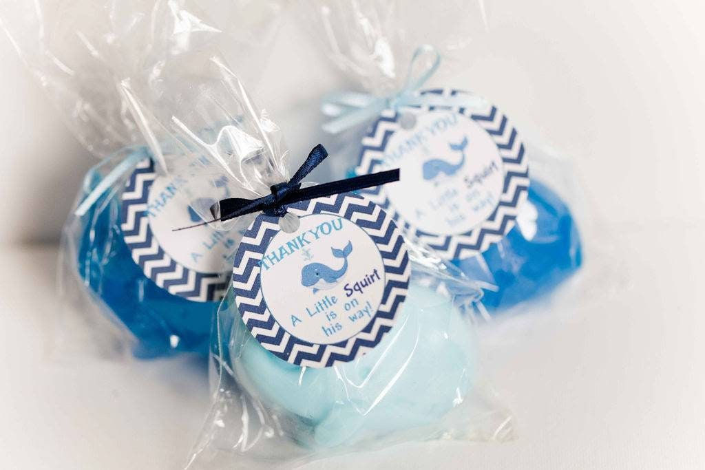 30 Whale soap party favors, nautical ocean baby shower