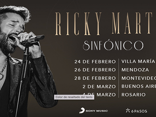 ¡VUELVE RICKY MARTIN! TOUR SINFÓNICO 2023