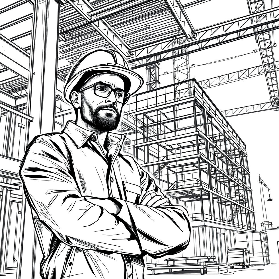 Confident Structural Engineer in charge of a project due to adoption of AI in Structural Design