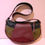 Miniature : sac demi lune cuir bordeaux fantaisie et bronze