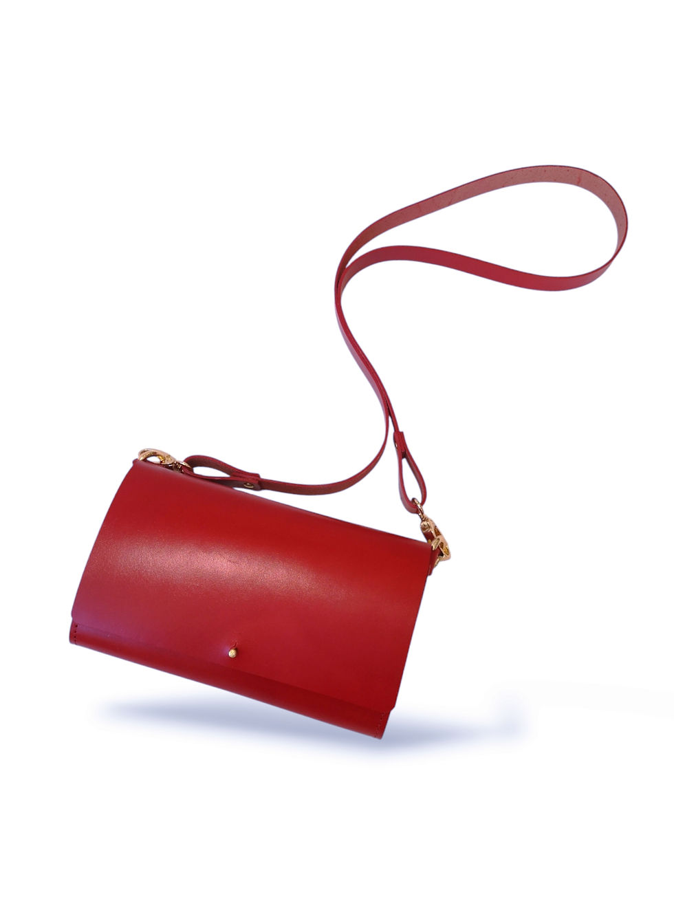 Miniature : sac banane et pochette de soirée en cuir rouge