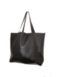 sac cabas grand format fermé en cuir noir recyclé et léger