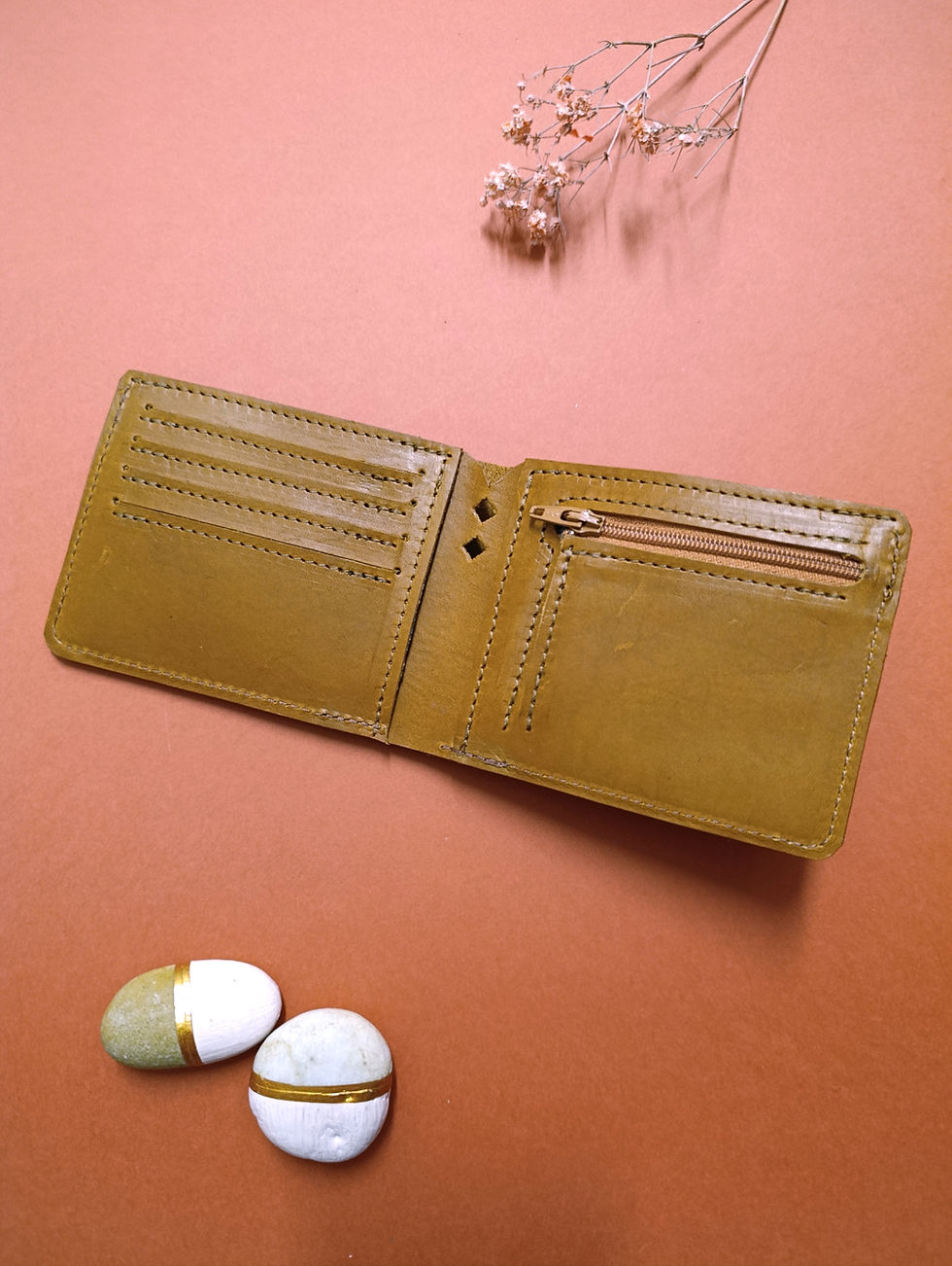 Miniature : portfeuille en cuir avec porte monnaie et porte billet fabriqué sur mesure à paris