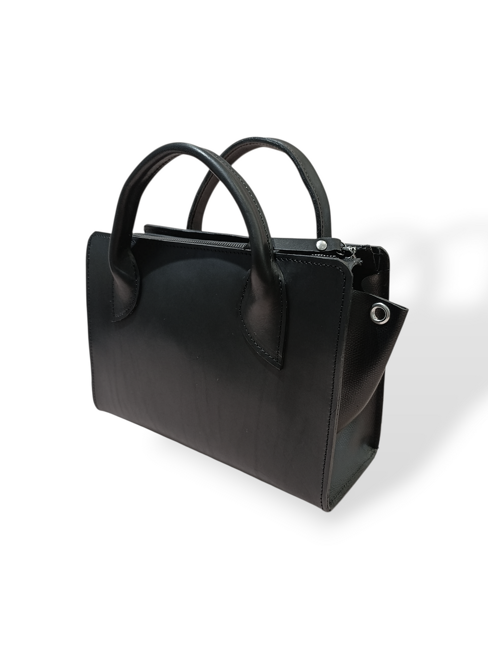 Miniature : sac à main en cuir noir  porté main ou épaule