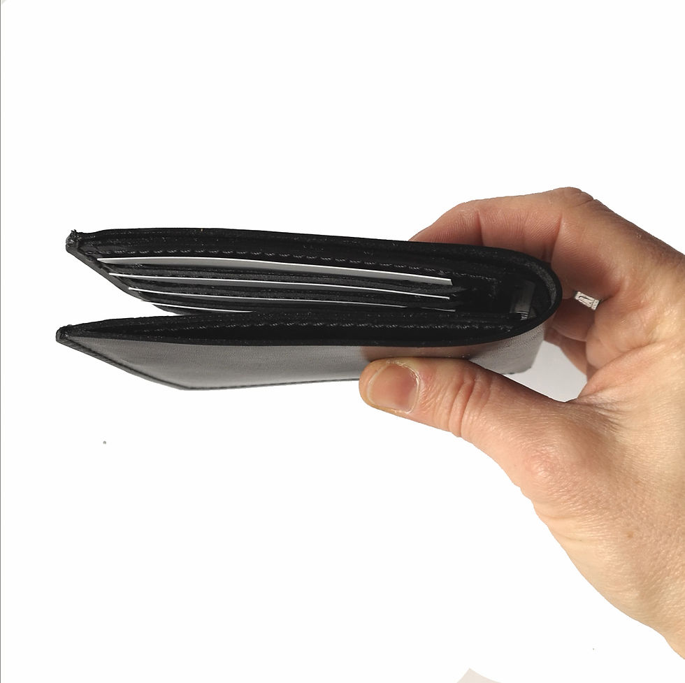 Miniature : portefeuille en cuir noir pour homme remplissage