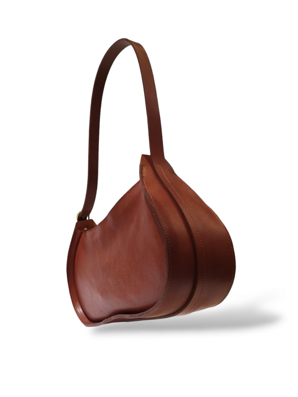 Miniature : sac porté épaule demi lune en cuir marron