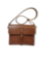 Sac bandoulière en cuir marron