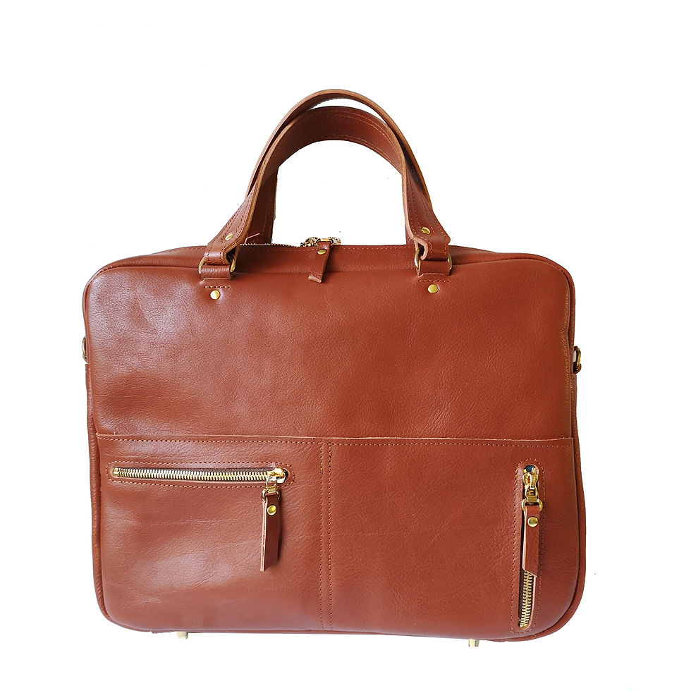 Sac pour ordinateur en cuir marron, élégant et fonctionnel