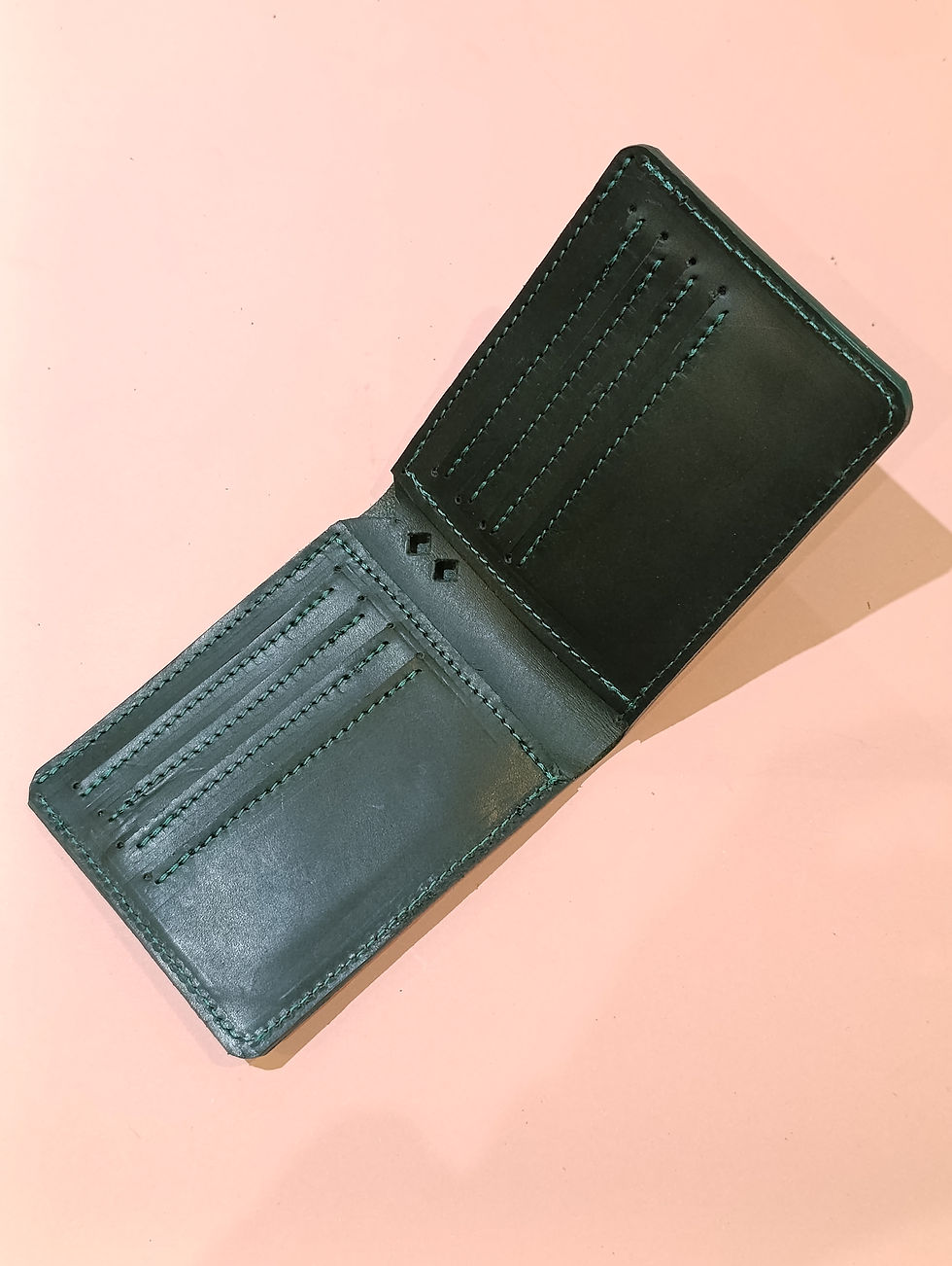 Miniature : portefeuille en cuir vert anglais pour homme porte carte et billet