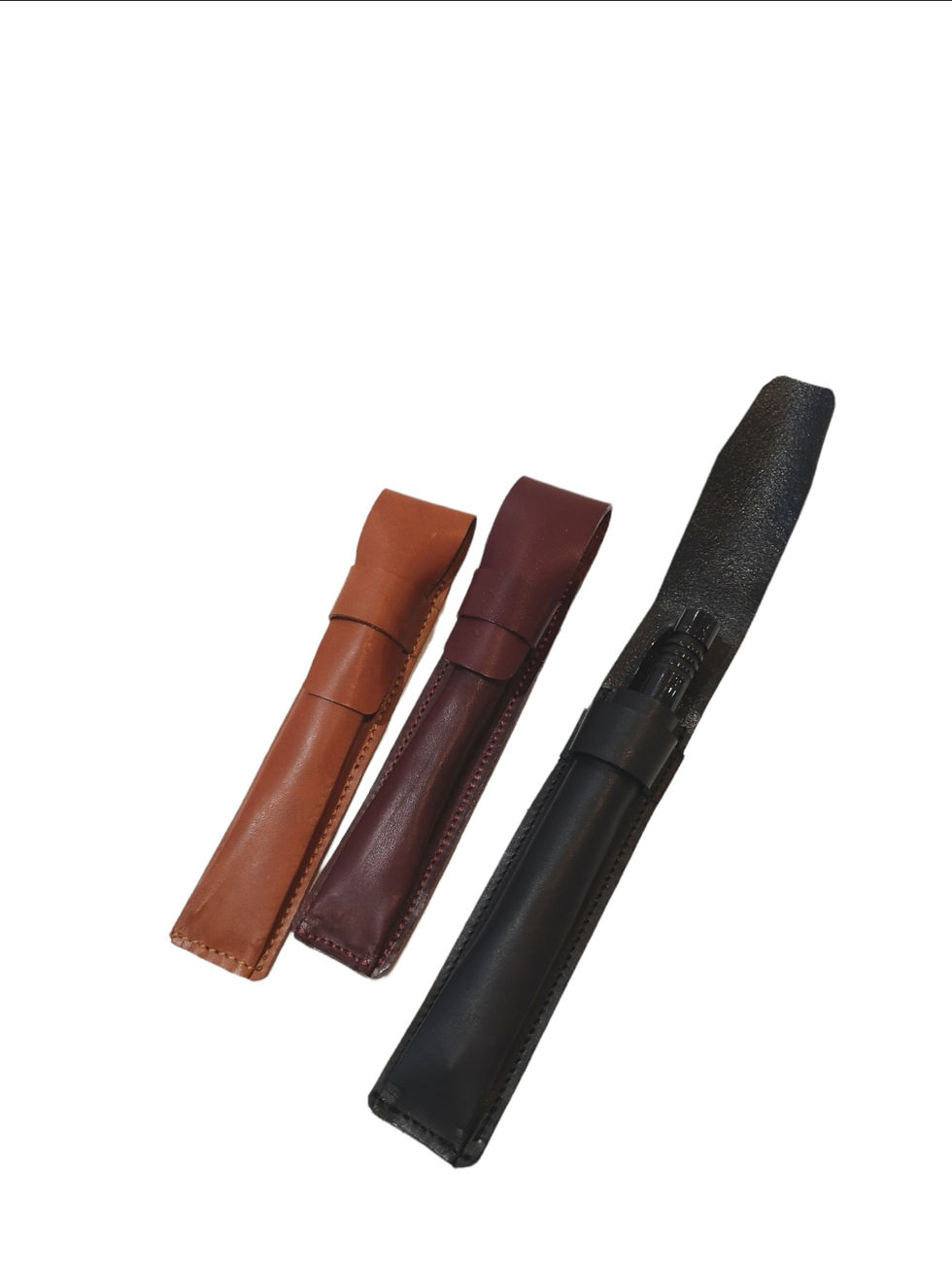 etui pour stylo de luxe en cuir sur mesure existe en noir bordeaux et marron