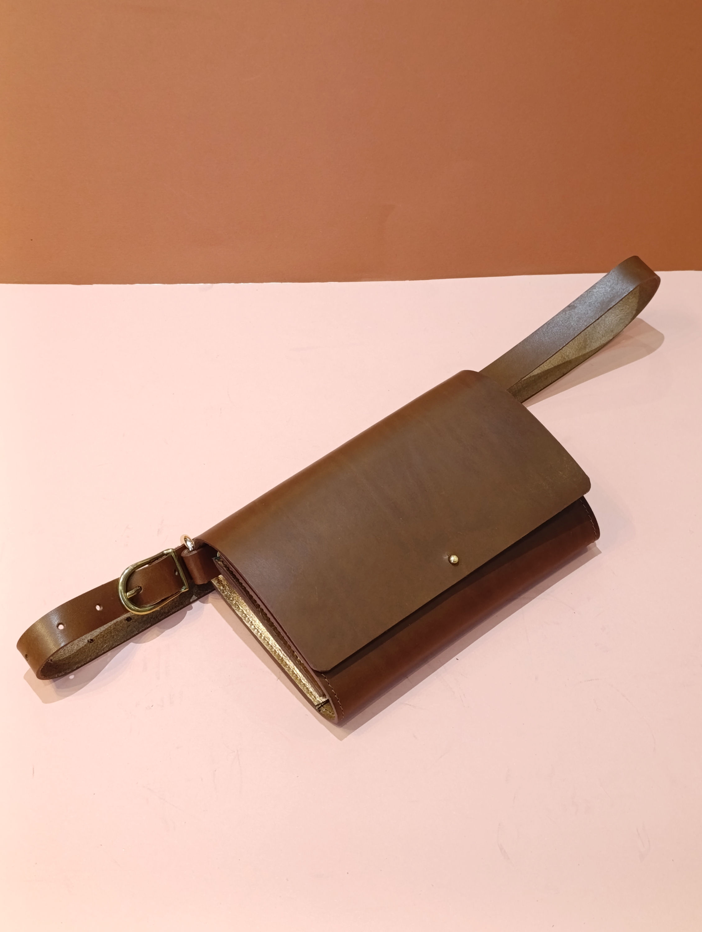Sac BANANE 3 en 1 en cuir marron cappuccino