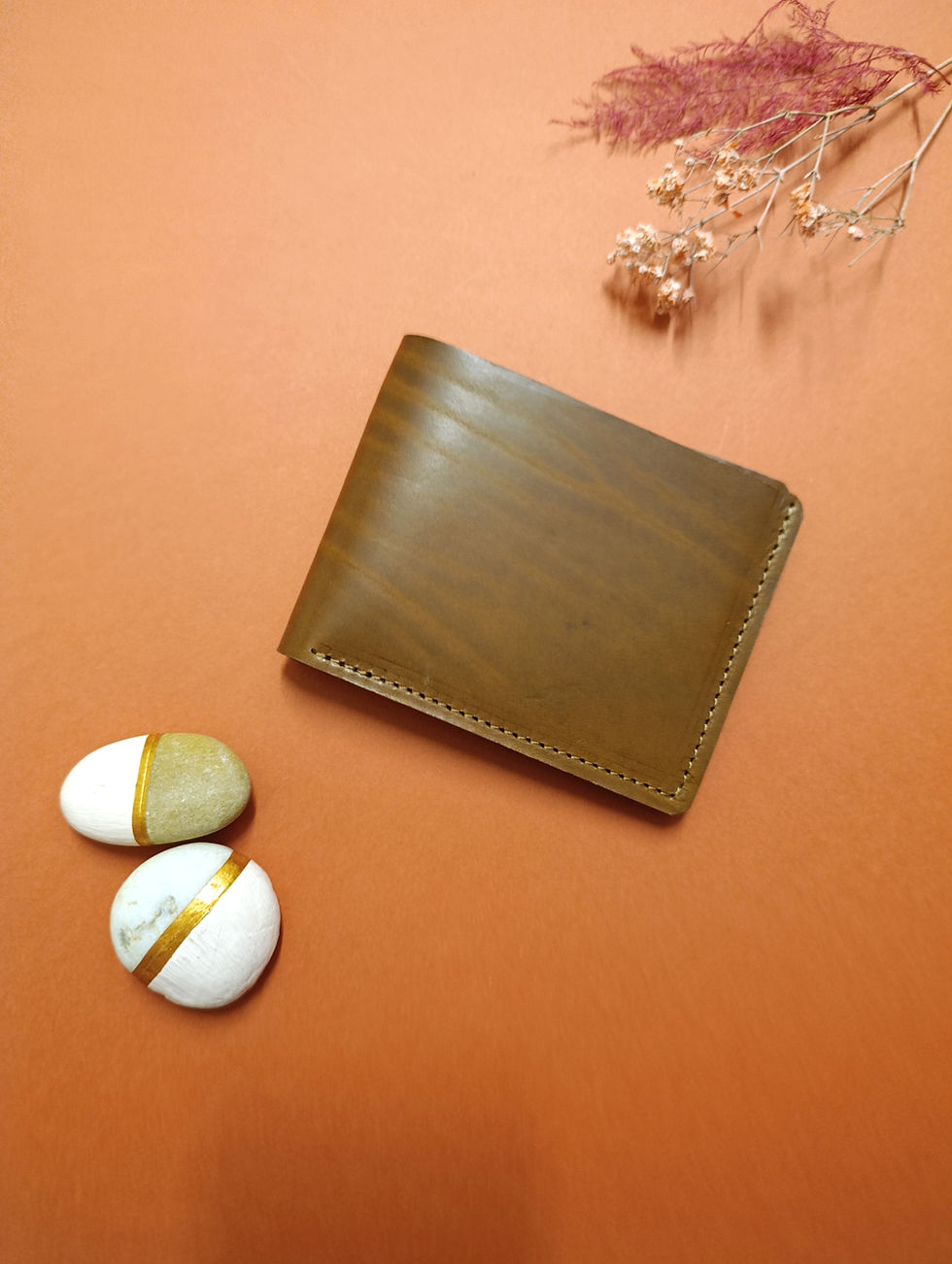 Miniature : portefeuille en cuir caramel marron clair pour homme