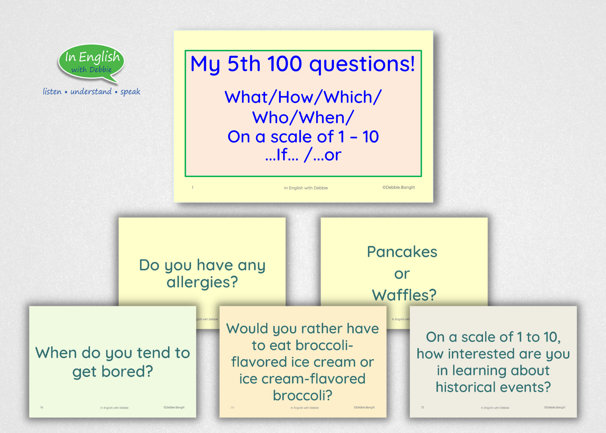 mY 5th 100 Question Cards