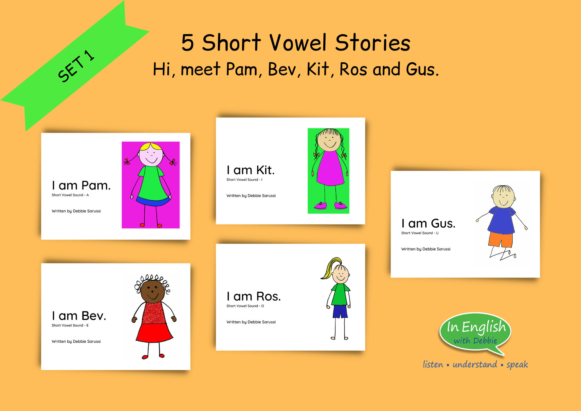 5 Storybooks: short vowel sounds