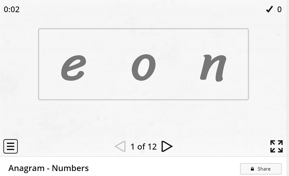 Thumbnail: unscramble the numbers game