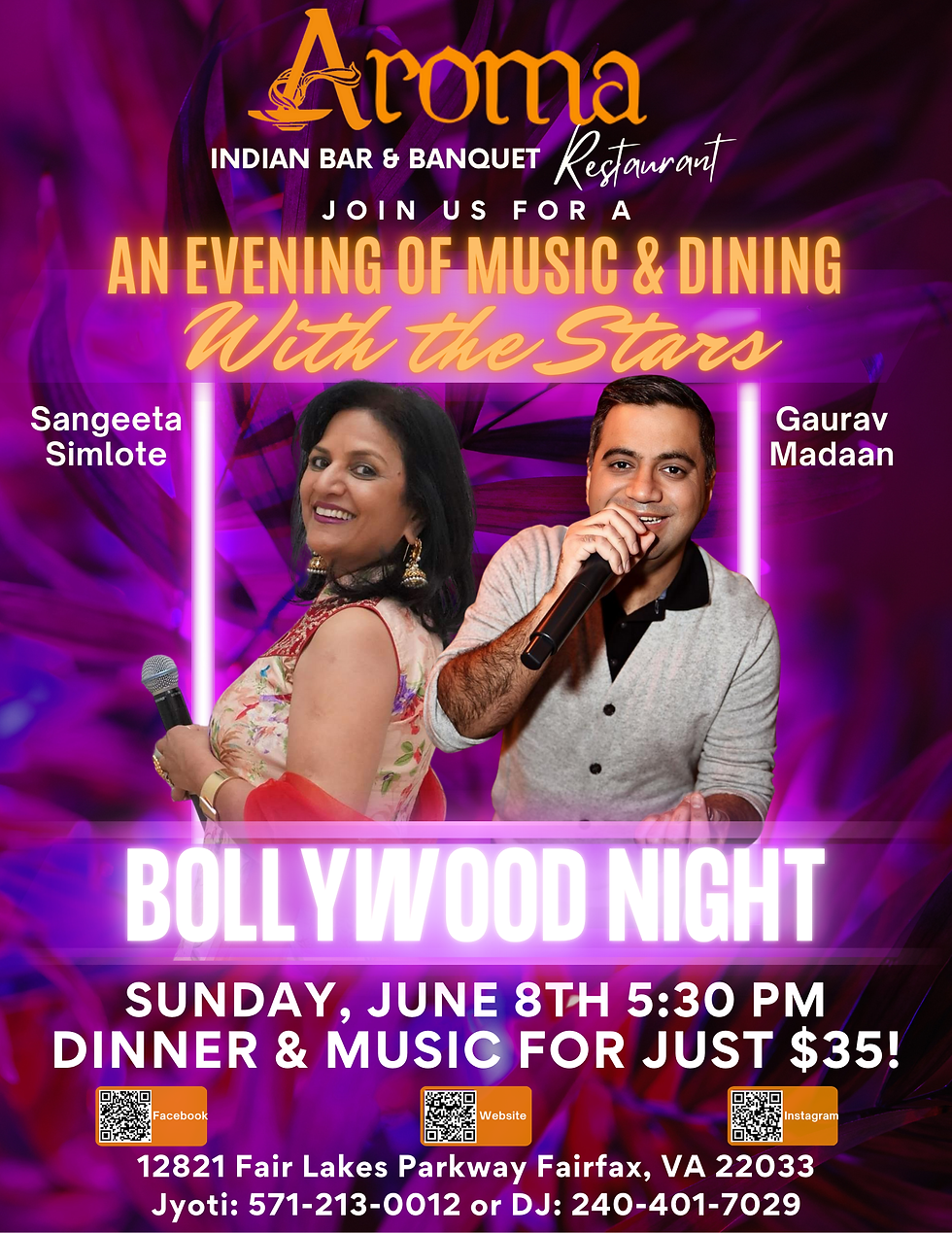 Bollywood Night - Dinner & Singing with stars.