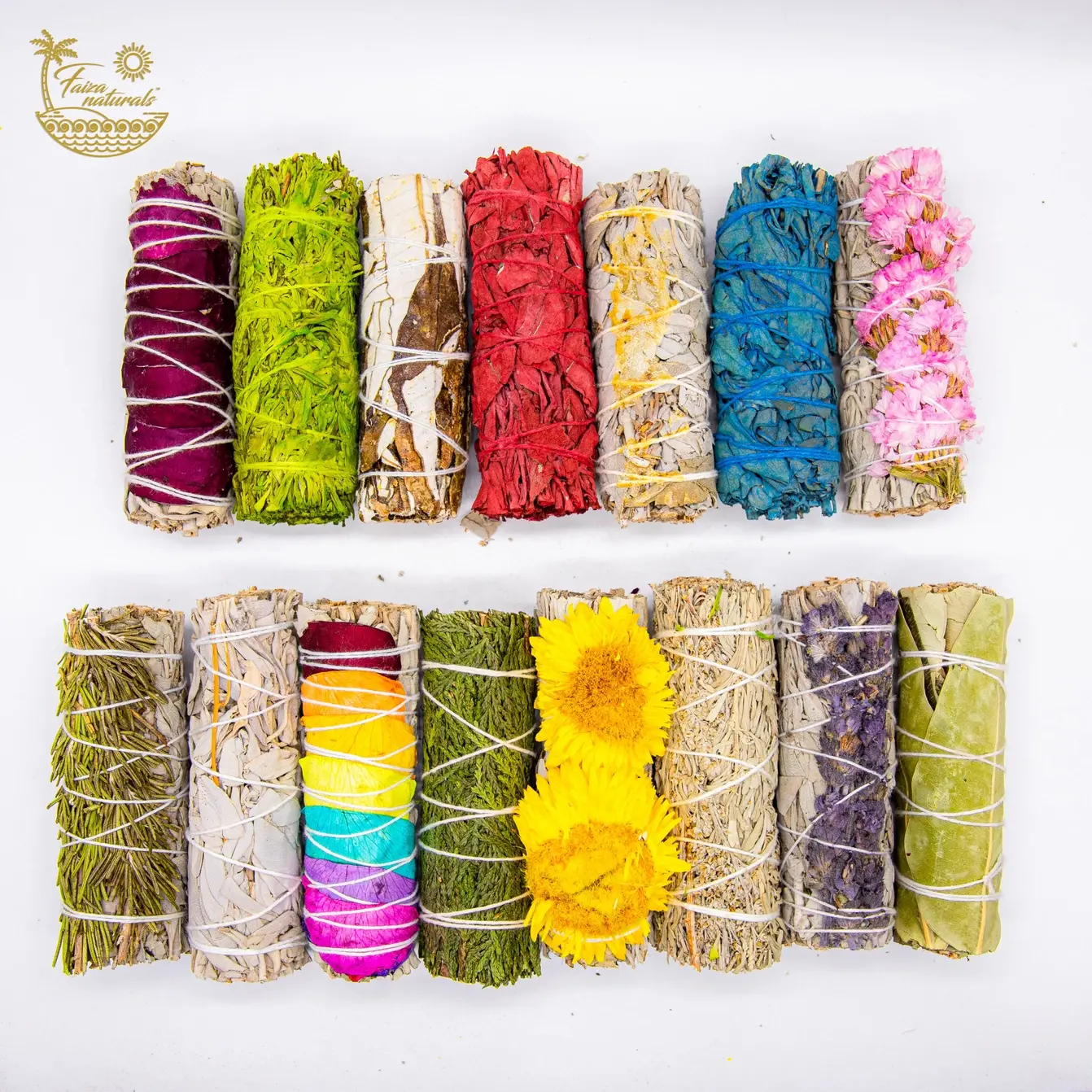 Bestseller zum Beispiel: 15-teiliges Set mit weißen Salbei- und Kräuterflecken