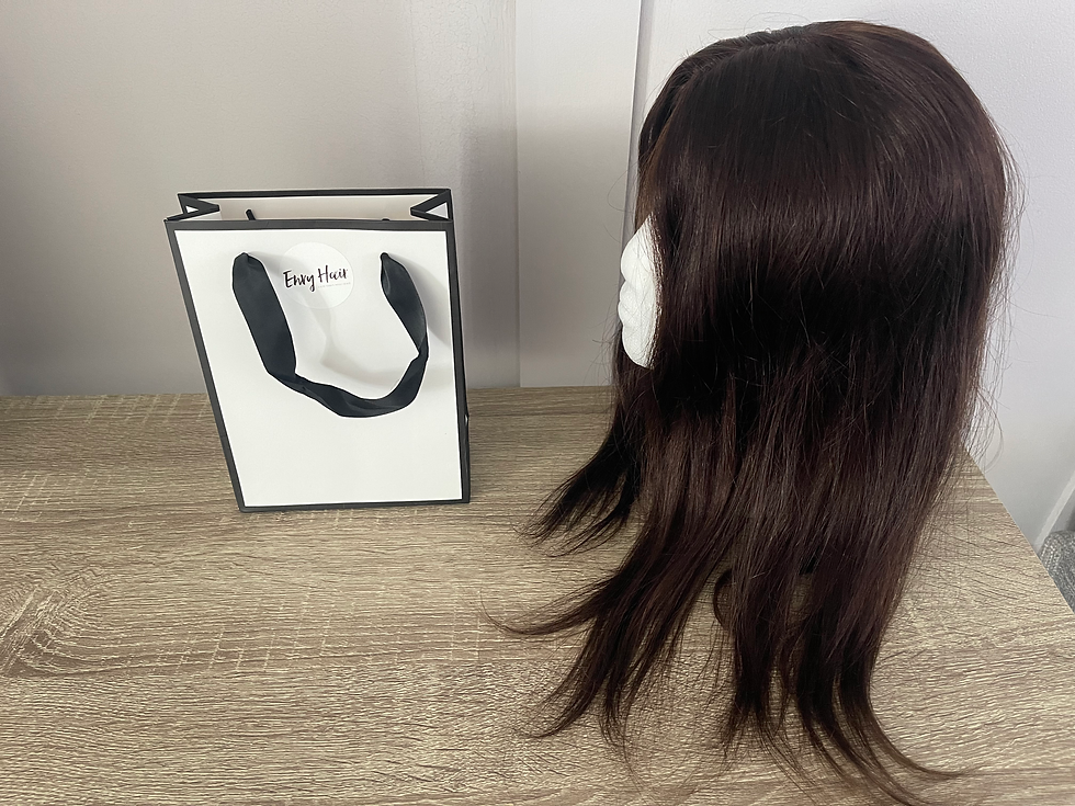 Thumbnail: Remy Human Hair Topper: Dark Brown , 16 inch
