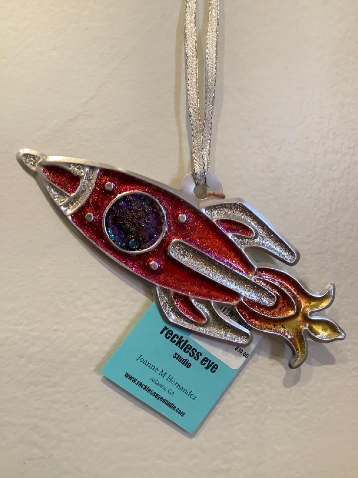 Red rocket ornament