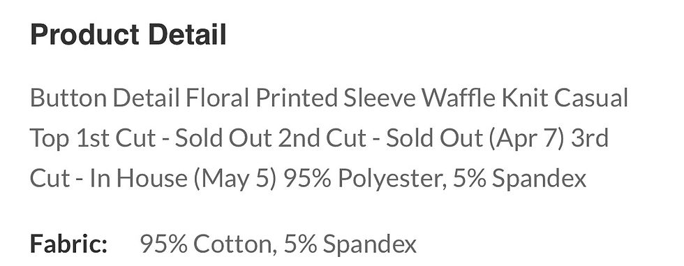 Thumbnail: Taupe floral waffle top 