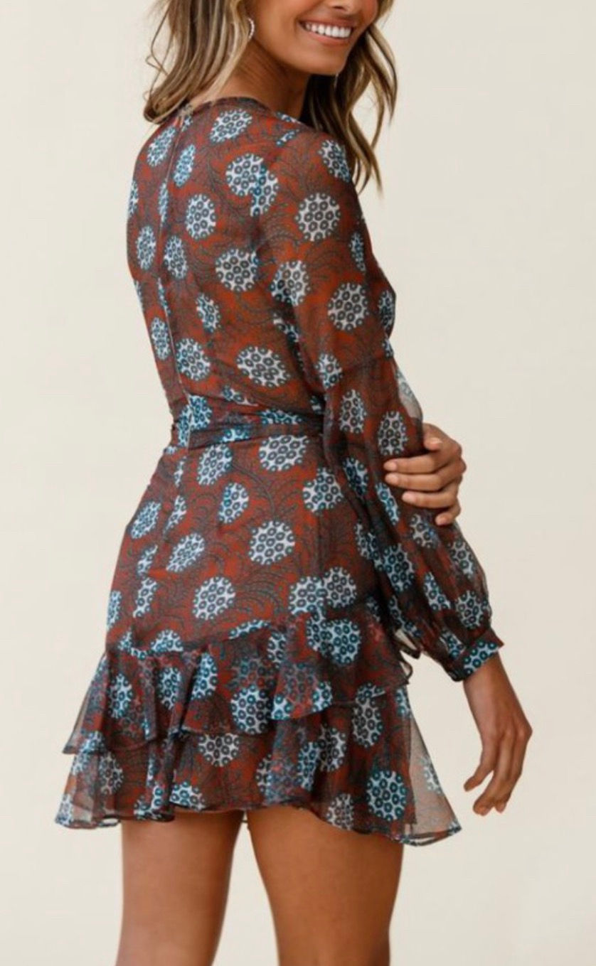 Thumbnail: City chic ruffle print mini dress