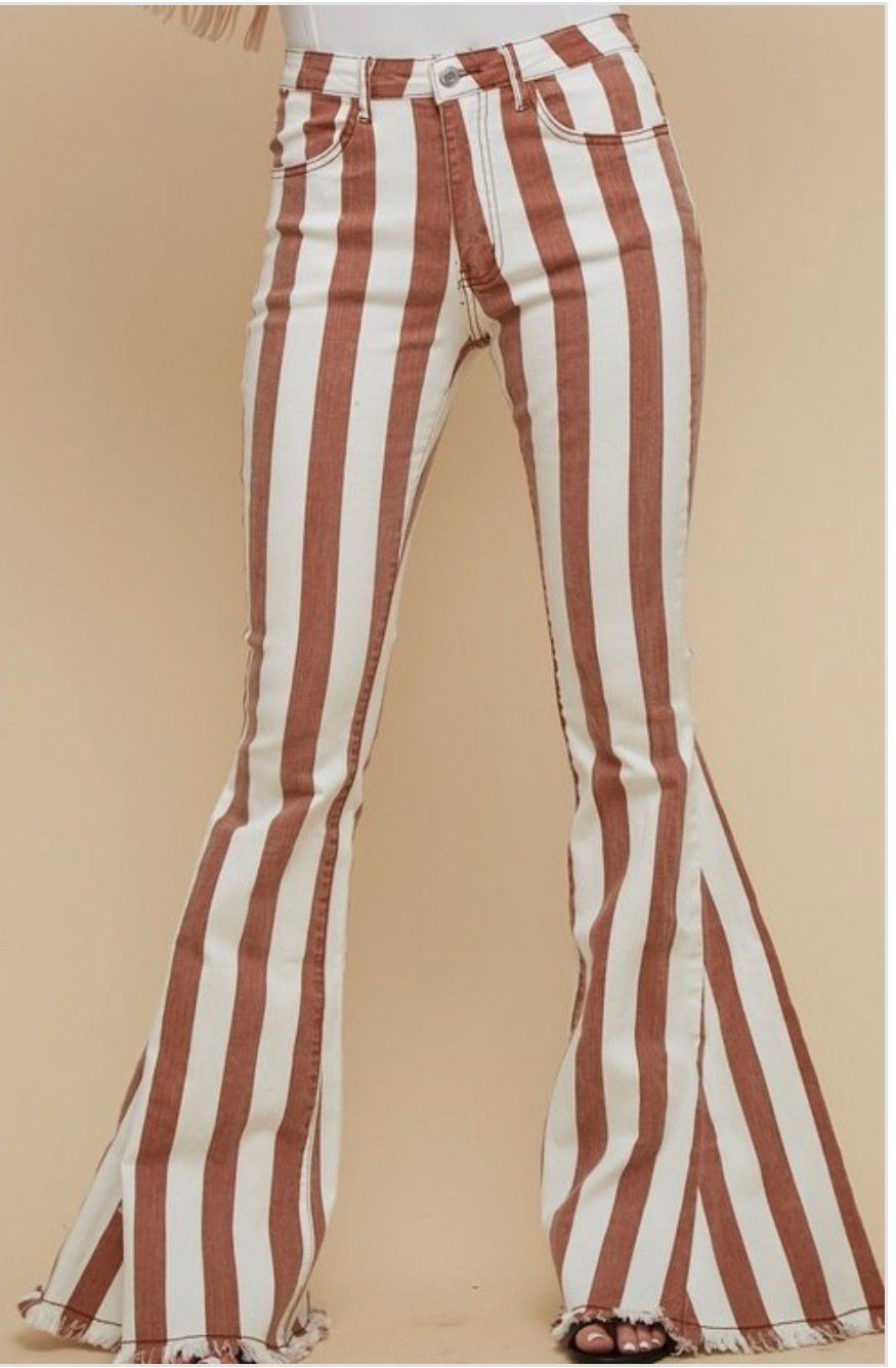 Thumbnail: Saints and Hearts rust stripe bell bottom 
