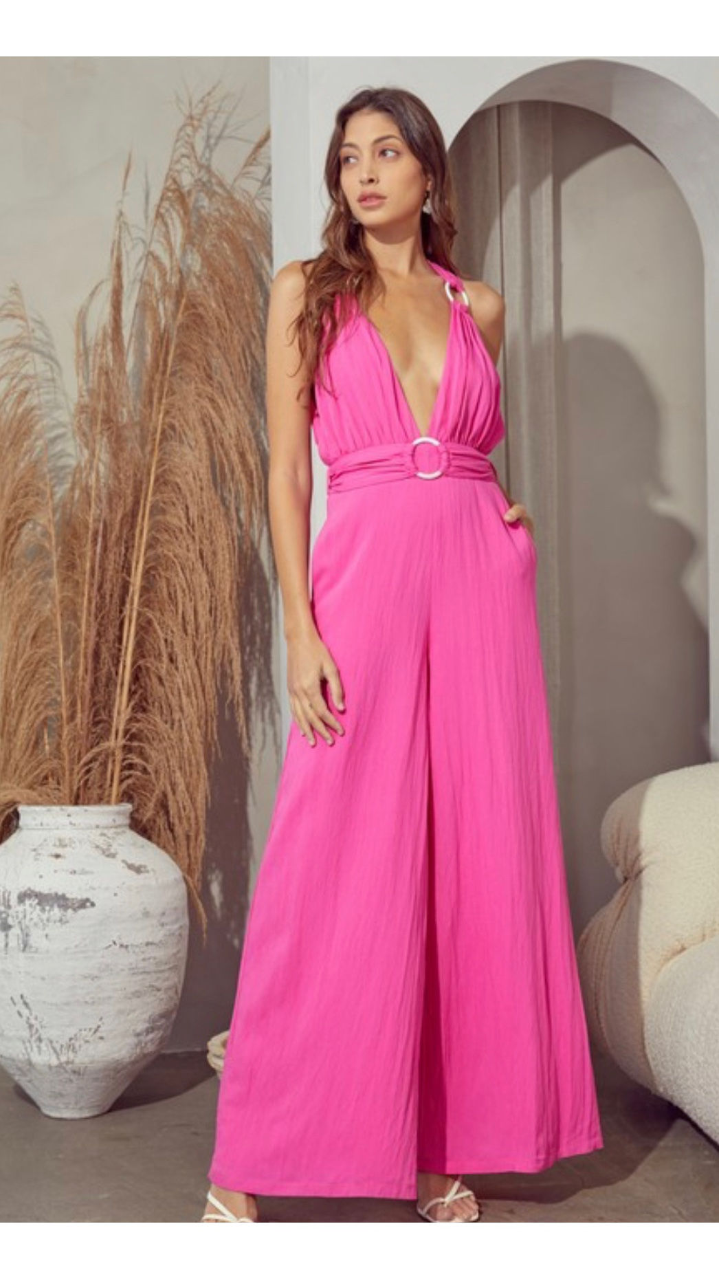 Haute Pink O Ring Jumpsuit 