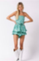 Thumbnail: Rock n Roll Romper turquoise floral romper 