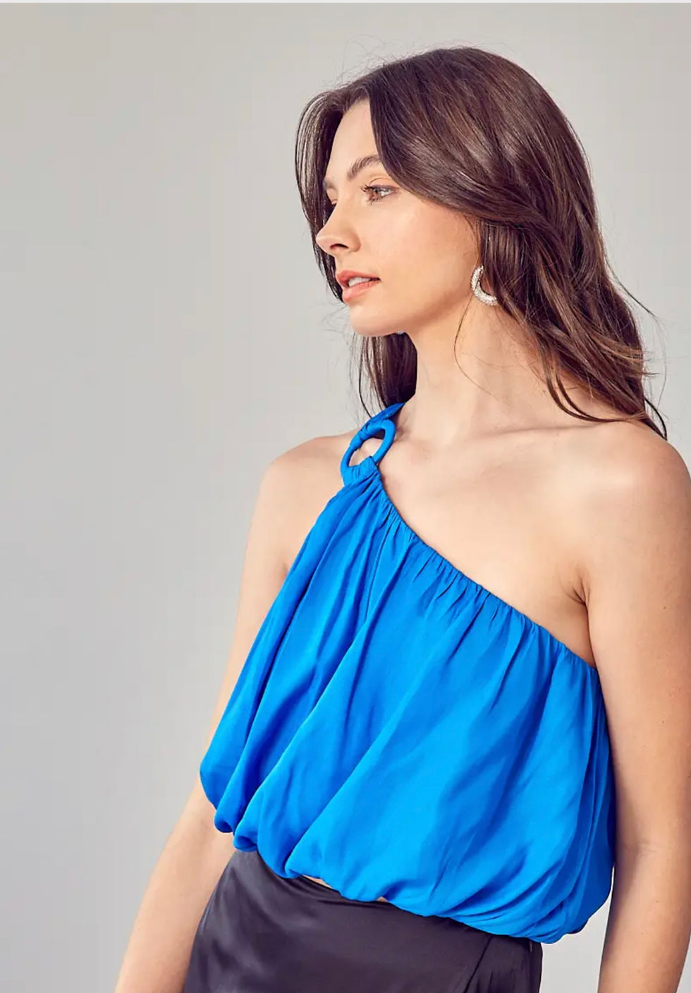 Thumbnail: O ring one shoulder top Maldive Blue 