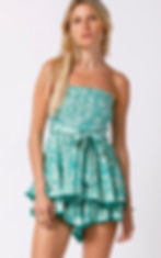 Thumbnail: Rock n Roll Romper turquoise floral romper 