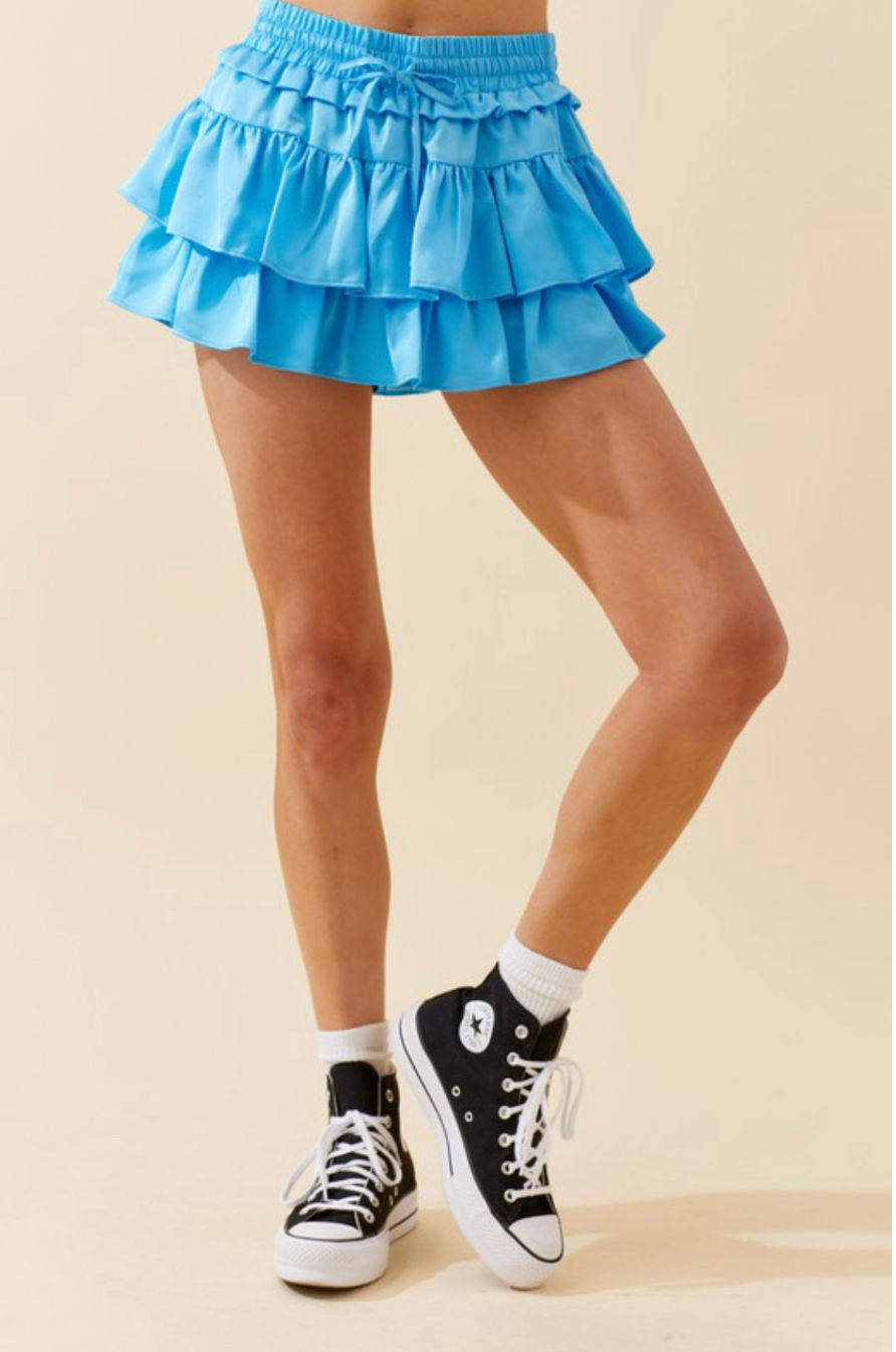 Thumbnail: Ruffle Tiered Skort Sky Blue 