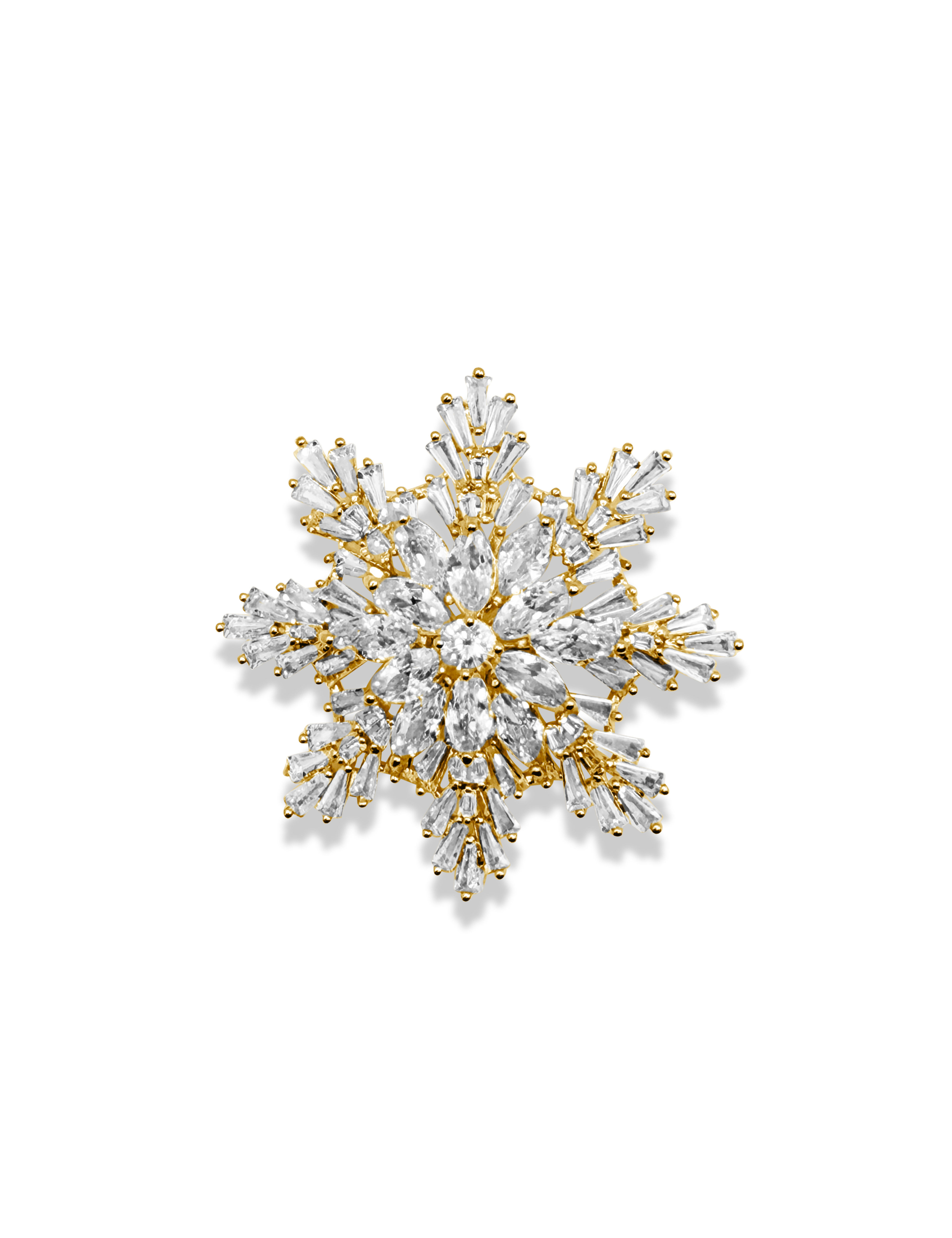 Swargya Crystal Snowflake Brooch