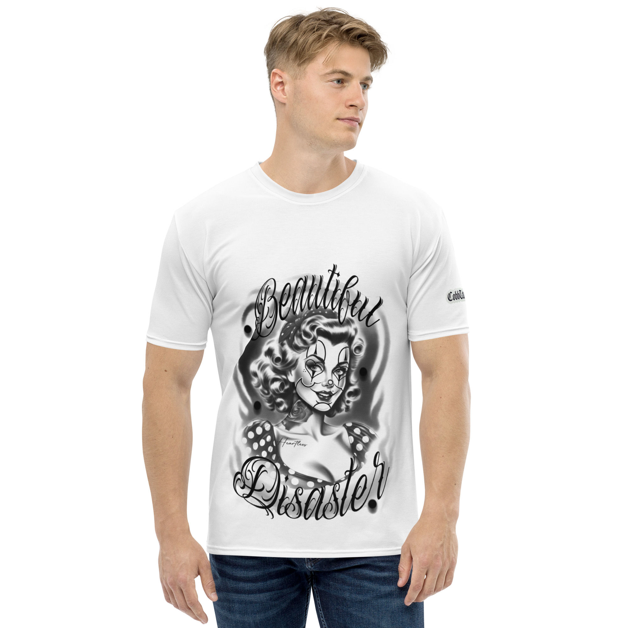 Beautiful Disaster Men's Large Print Tee