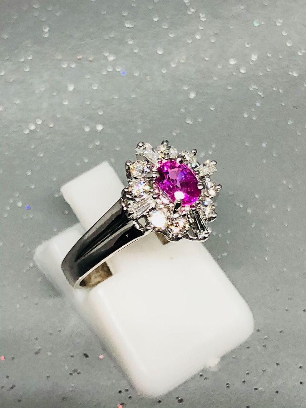 Thumbnail: New 18ct Pink Sapphire & Diamond Ring