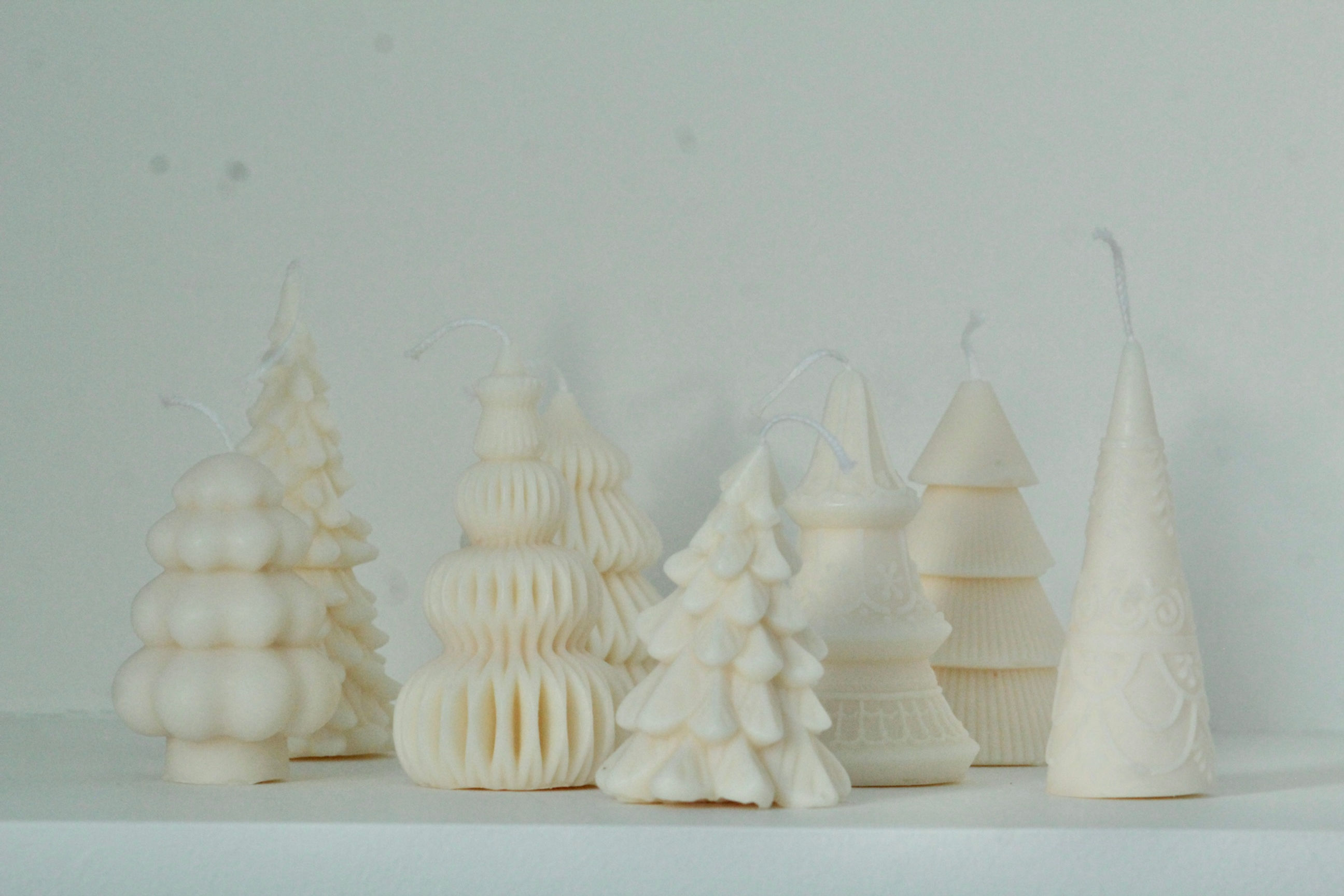 Bougies sapins forêt enchantée