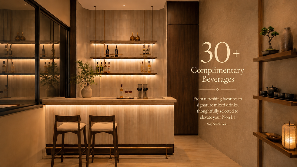 Nón Lá beverage bar concept with 30+ complimentary beverages