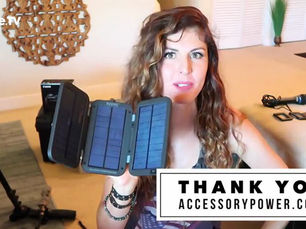 Alicia at AMaeTV shows off her camera gear, including the ReVIVE Solar Charger