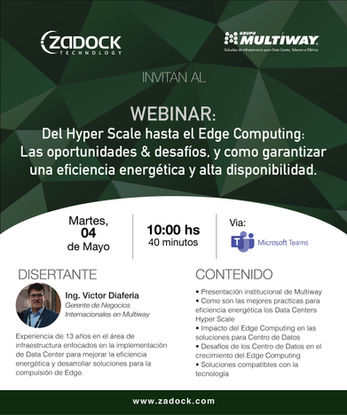 WEBINAR | Del Hyper Scale hasta el Edge Computing. Organizado por Multiway y Zadock Technology