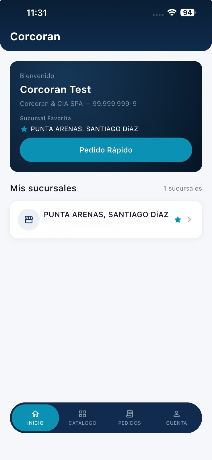 Paso 2: pestaña de inicio de la aplicación