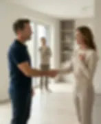 Saubere und fachgerechte Montage von hauchdünnem Echtsteinfurnier an einer Wohnzimmerwand durch Experten der Remise GmbH.