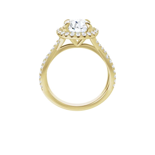 Thumbnail: Twist Band Halo Engagement Ring Setting