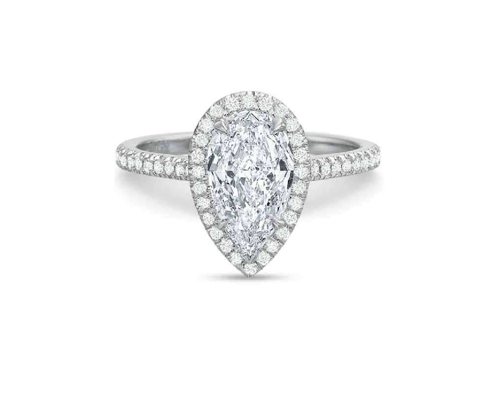 Luna Pear Shape Halo Engagement  Ring