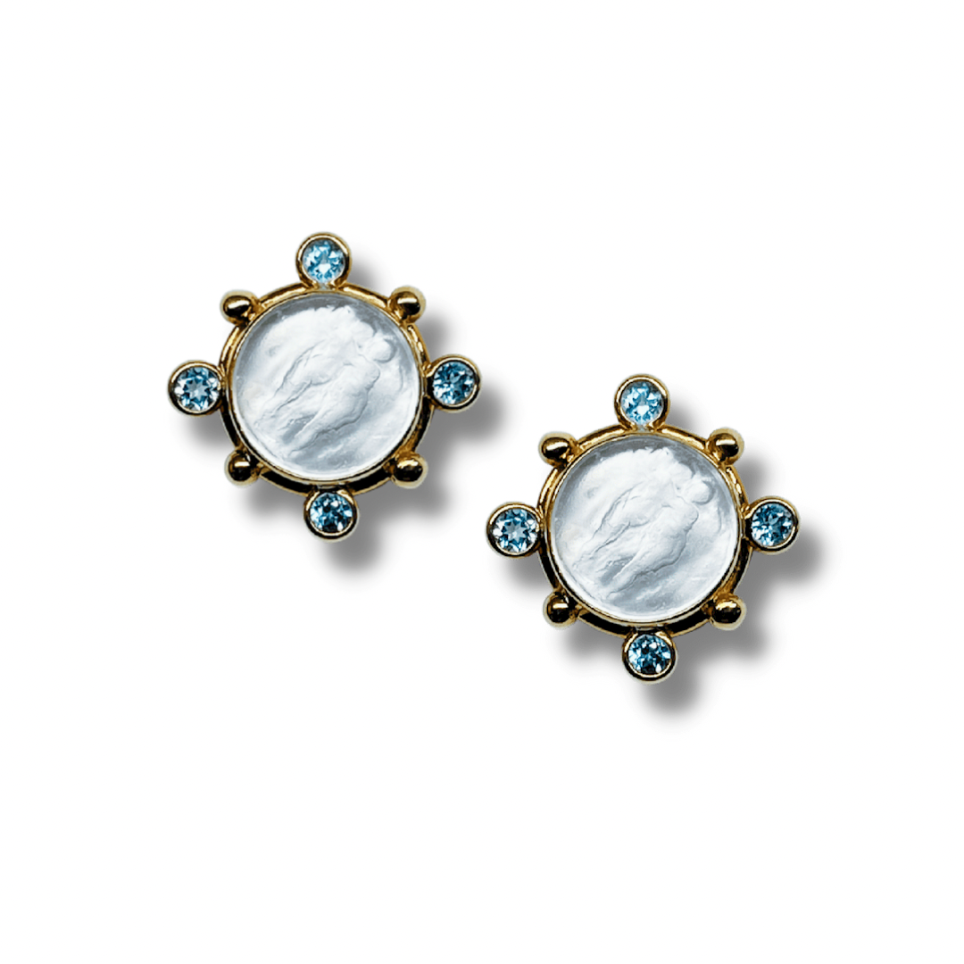 Venetian Cameo Gold Earrings 